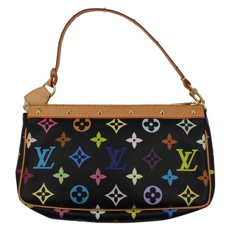 louis vuitton black bag with colored letters